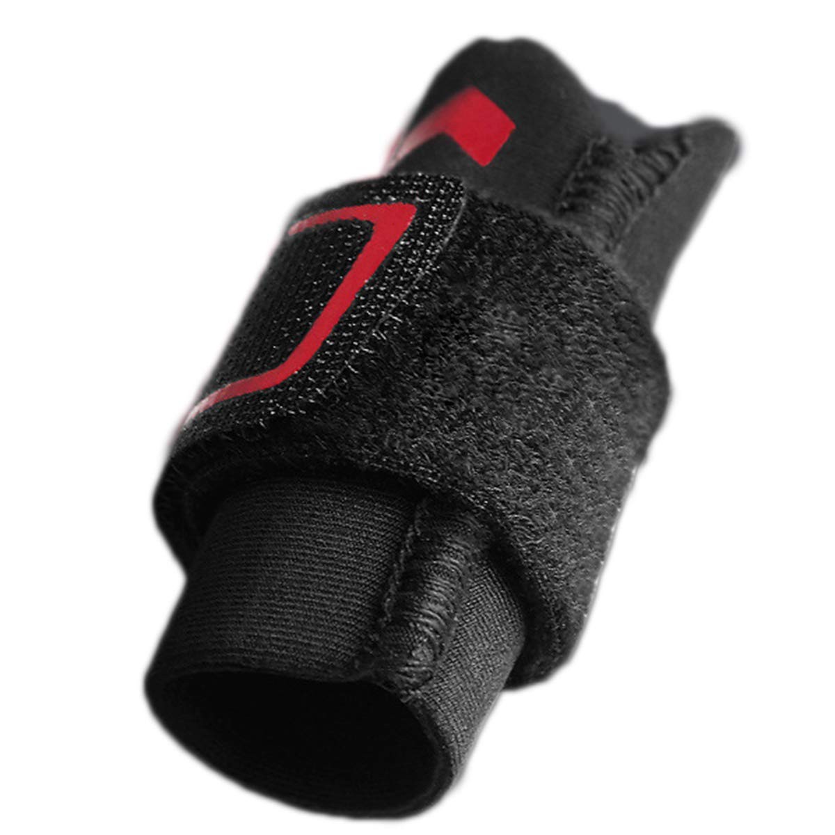 Neoprene Finger Splint Wraps Adjustable Brace M, Red & Black