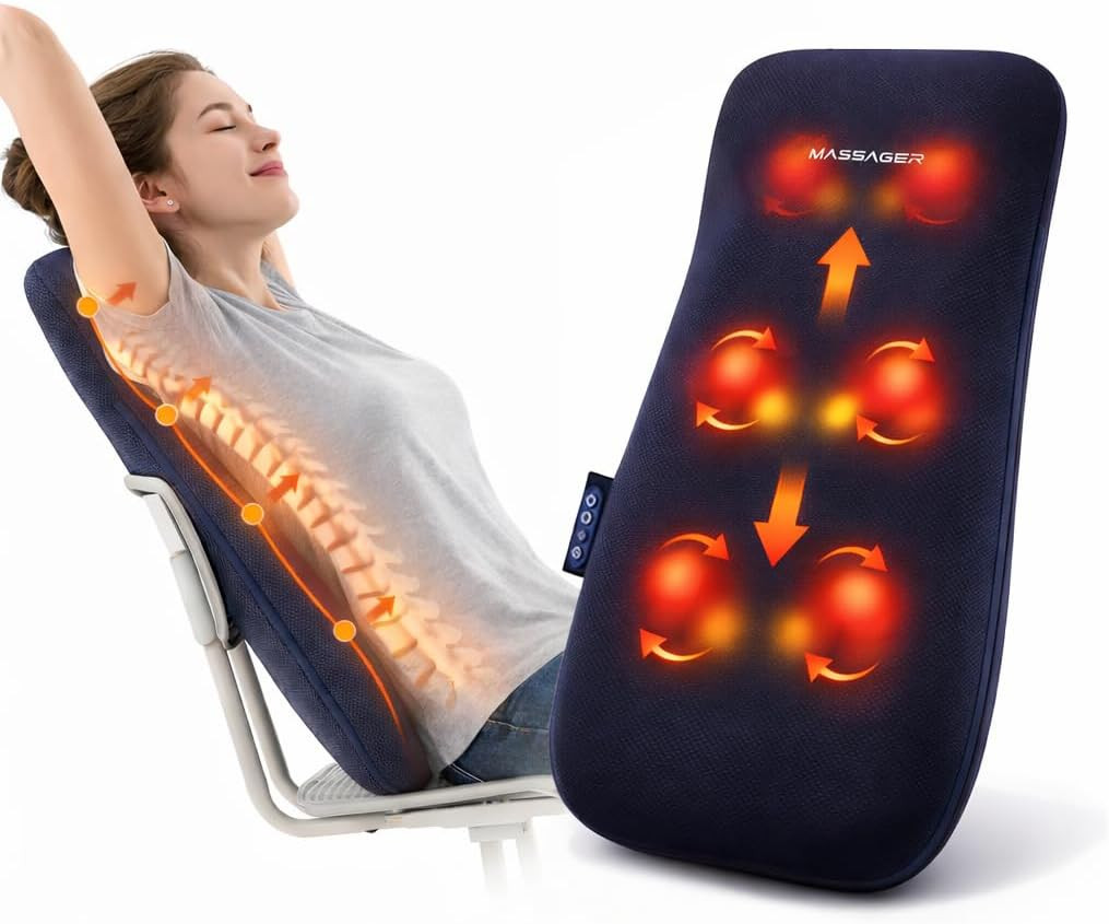 Heat & Rolling Back & Neck Massager, 3 Modes, Slim Support, FSA/HSA Eligible
