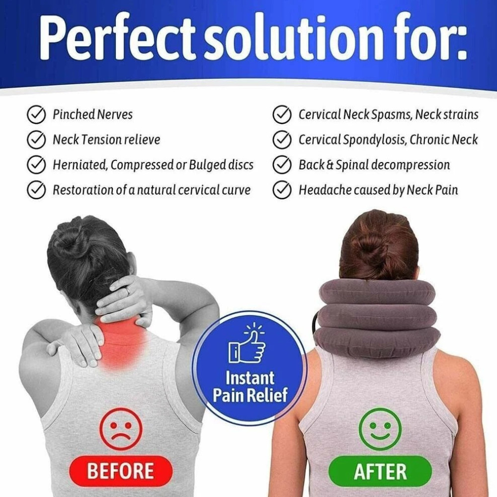Cervical Neck Traction Device Collar Brace Support Pain Relief Stretcher Therapy