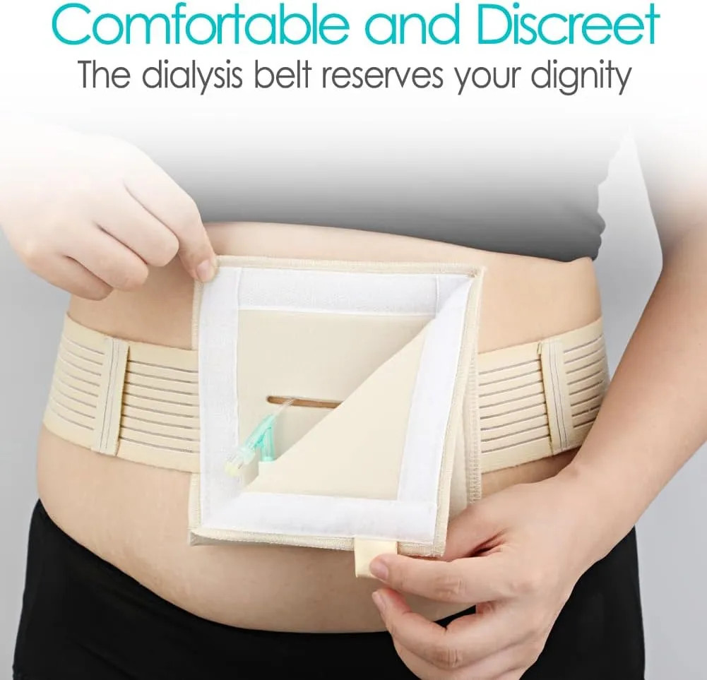 2 Pack Feeding Tube Belt G Tube Holder Protective Breathable Beige With Slit New