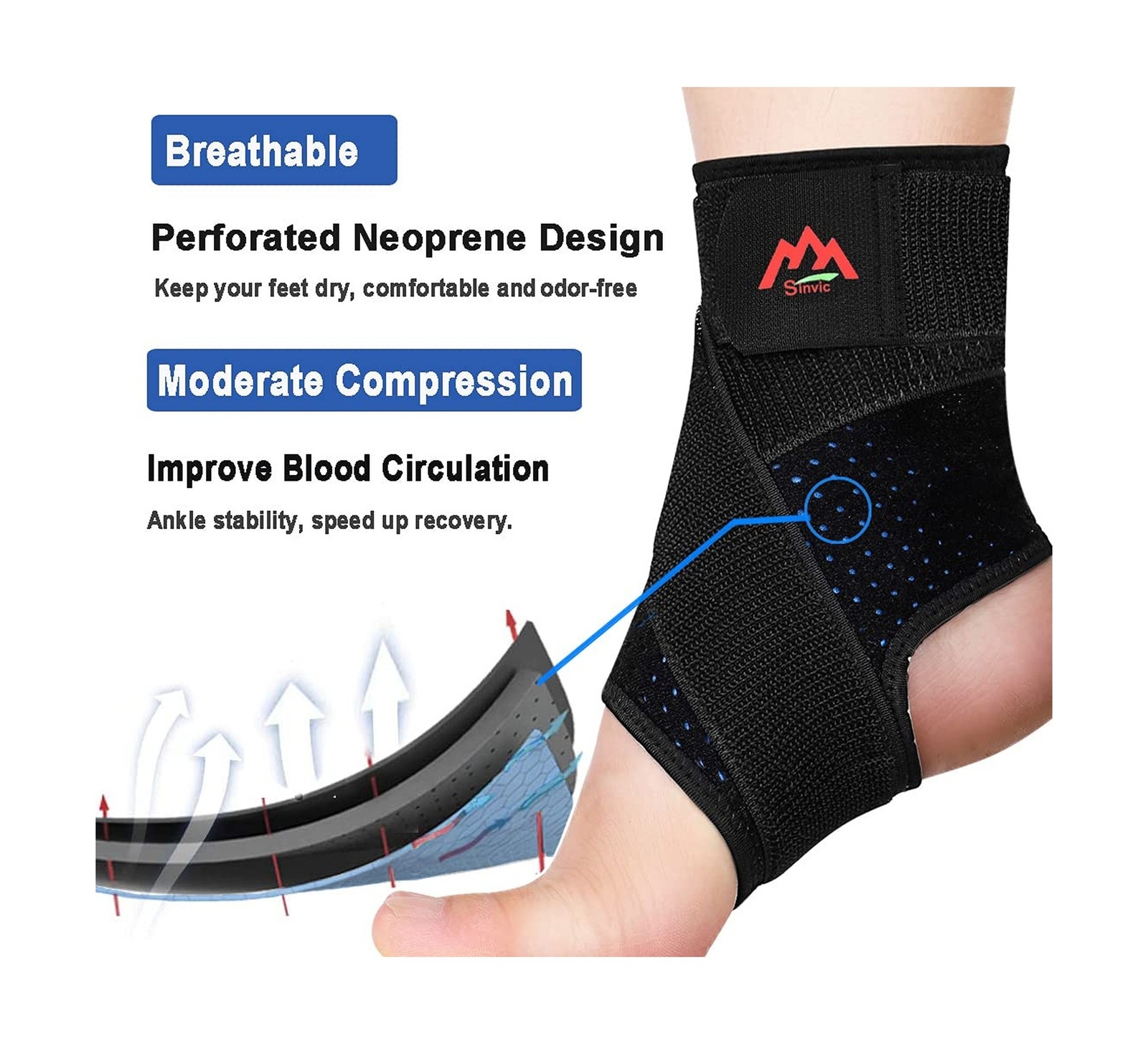 Ankle Brace, 2PCS Ankle Braces for Men & Women, Adjustable Compression Ankle …