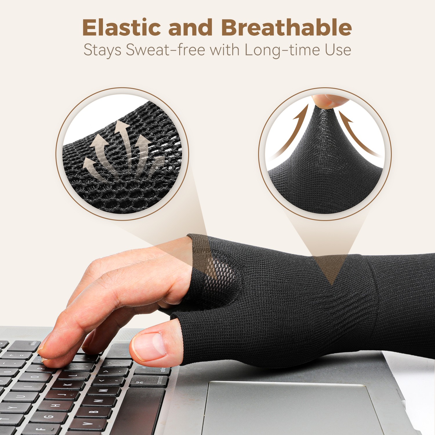 2 Pcs Wrist Brace Support Compression Sleeve for Arthritis, Tendonitis & Sprain