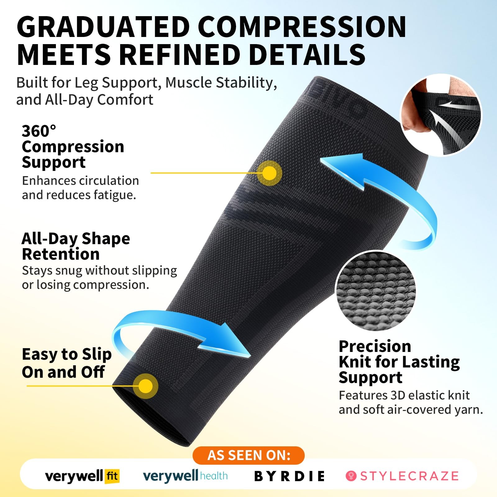 Calf Compression Sleeve Men & – Shin Splint Brace for Legs Pain , Varicose Ve…