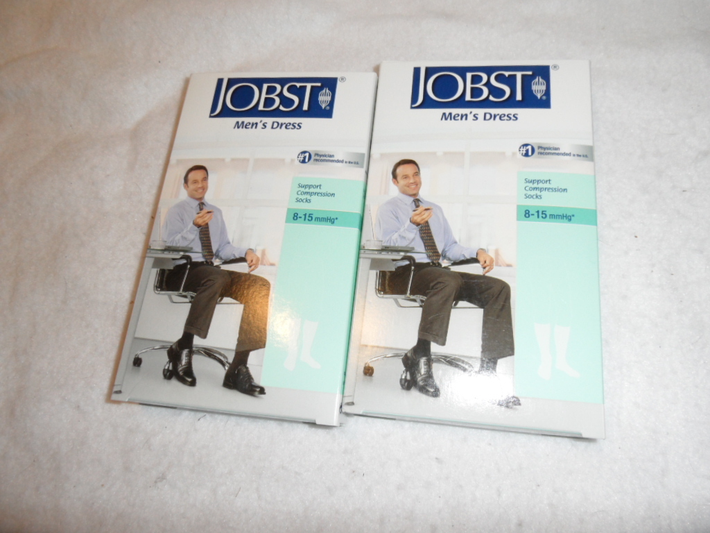 Jobst Men’s Dress Support Compression Socks 8-15 mmHg Size M Black Knee CT