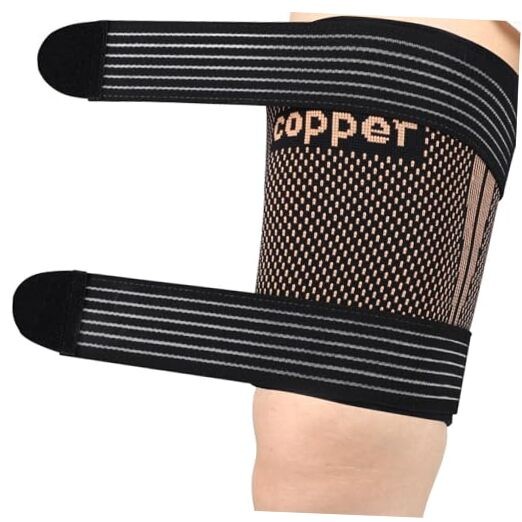 Hamstring Compression Sleeves with Adjustable Straps – Copper Large Gold