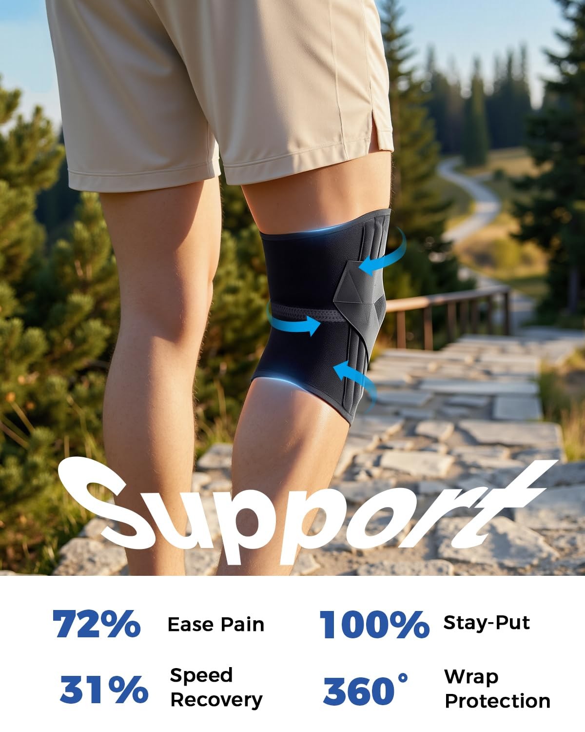 Medical-Grade Knee Brace for Women & Men,[Adjustable V-Straps & Anti-Slip] Kn…