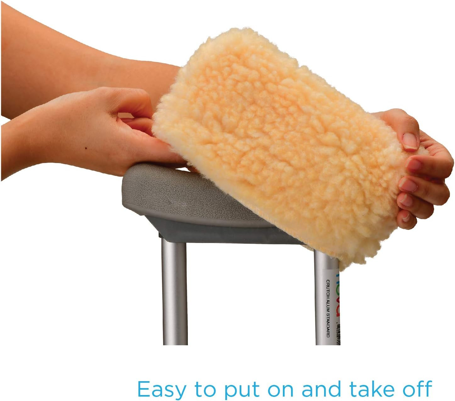Medical Products Sheepskin Fleece Crutch Pads, Universal Fit Padded Cushion Flee