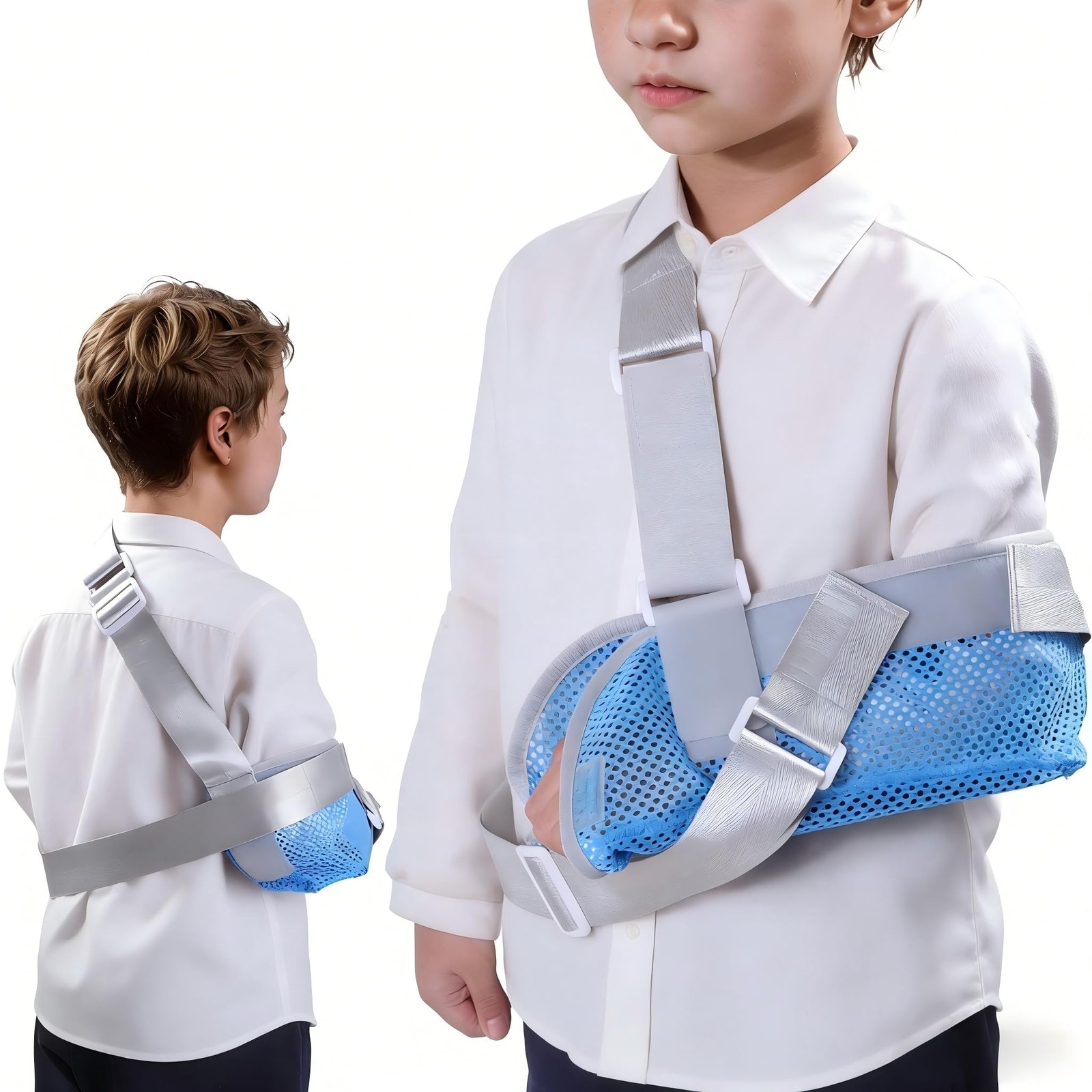 Kids Arm Sling Arm Brace Support Plate Shoulder Immobilizer Blue Small