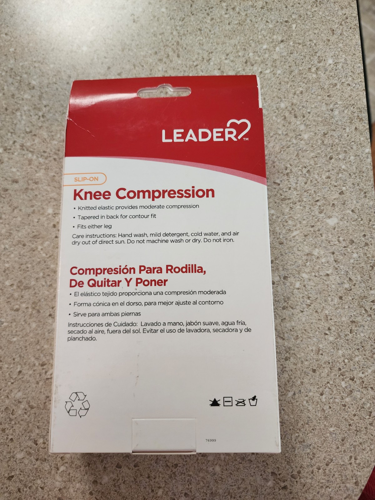 Leader Slip On Knee Compression Support Beige XL Extra Large NEW FREE SHIPPING