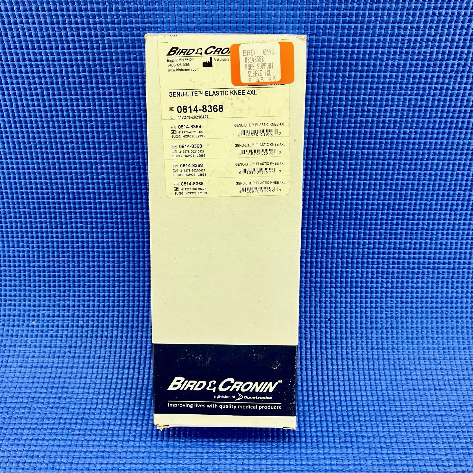Bird And Cronin Inc. Genu-Lite Elastic Knee Size 4XL New In Box 0814-8368 New