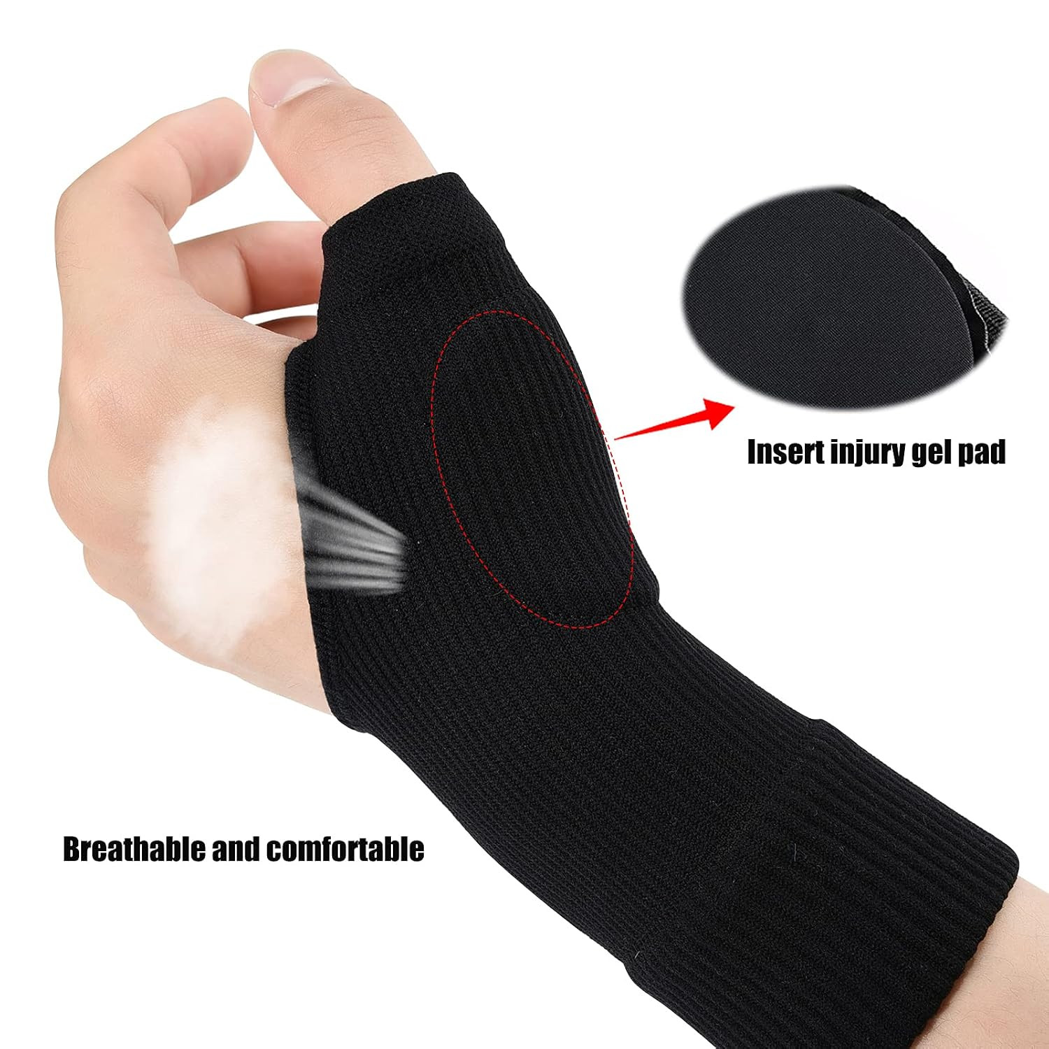 Wrist Thumb Support Compression Gloves (1 Pair), Breathable Wrist Brace Compr…
