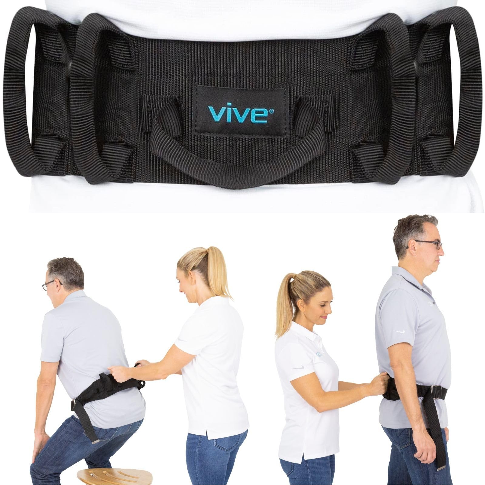 Gait Belt Transfer Belt with Handles – 300Lbs Capacity for Patient Assist