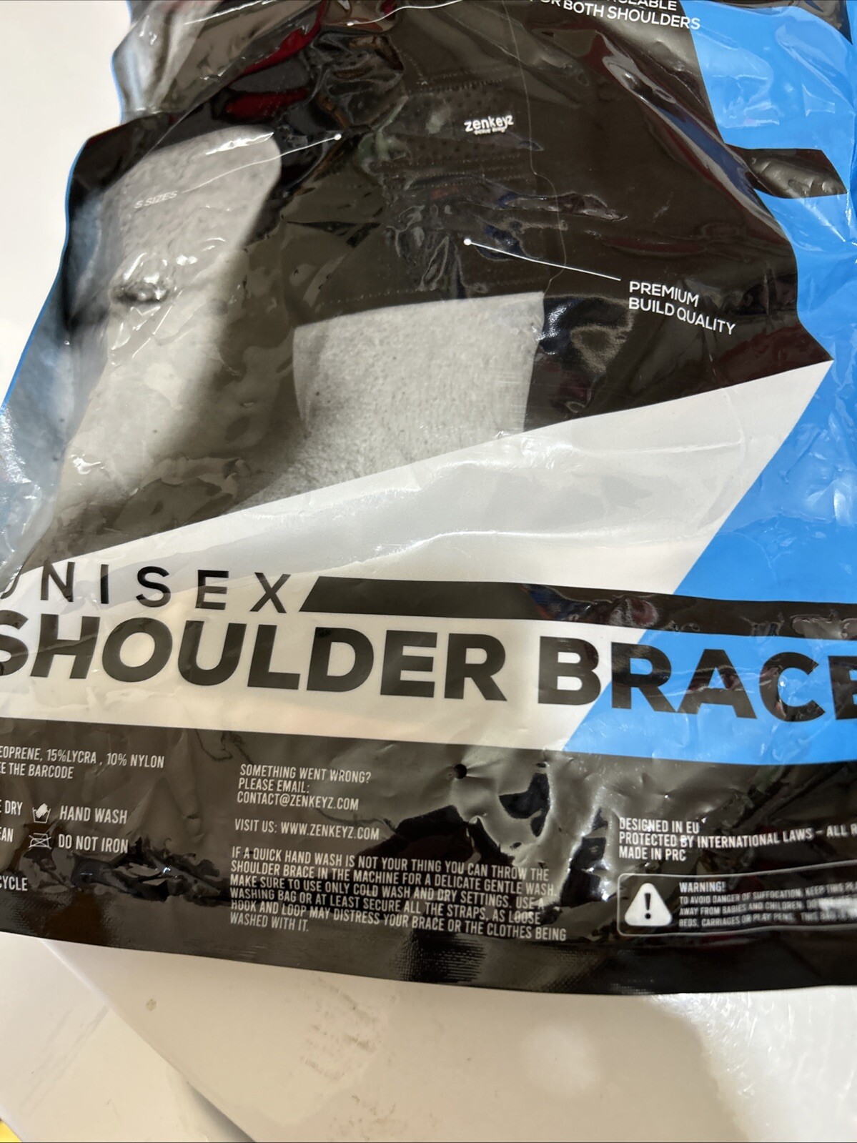 ZENKEYZ Shoulder Brace Compression & Support Unisex Black Small-Med