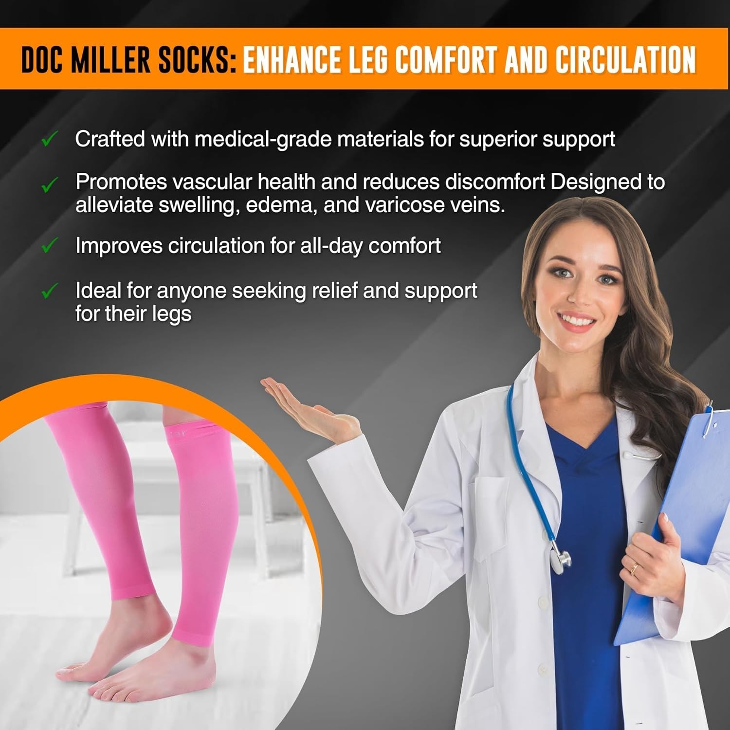 Active Lifestyle Compression Calf Sleeves – Support for All-Day Wear in Pink