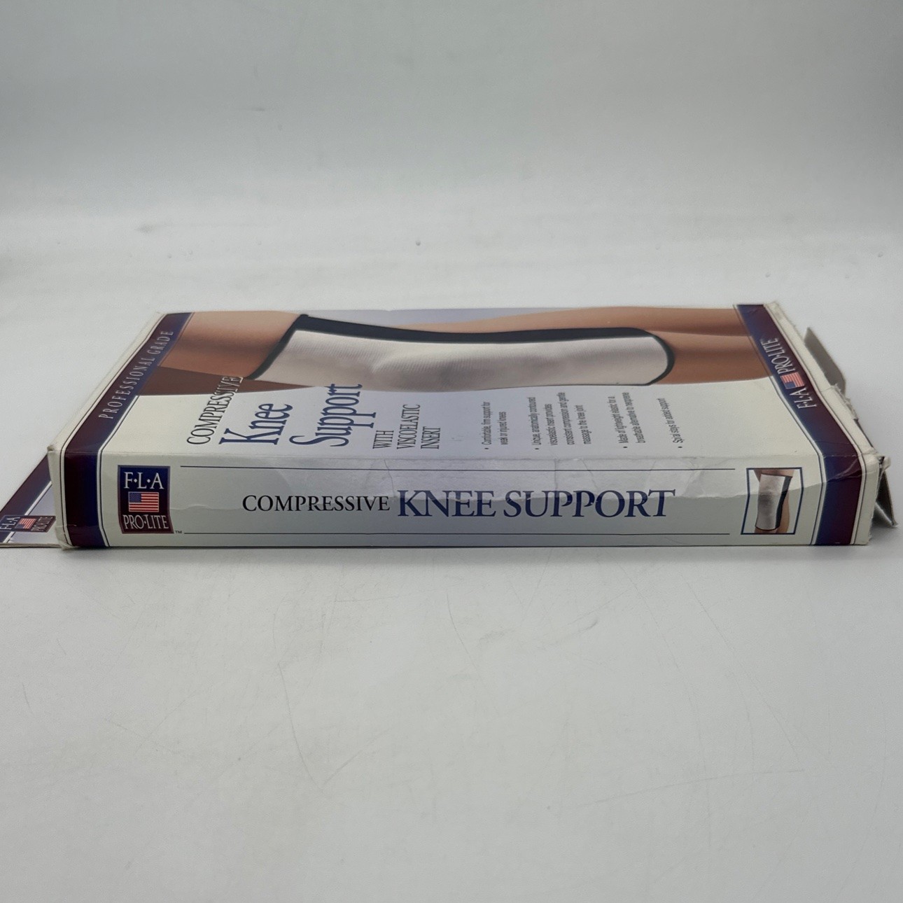 Compressive Knee Support w/Viscoelastic Insert White by FLA Orthopedics