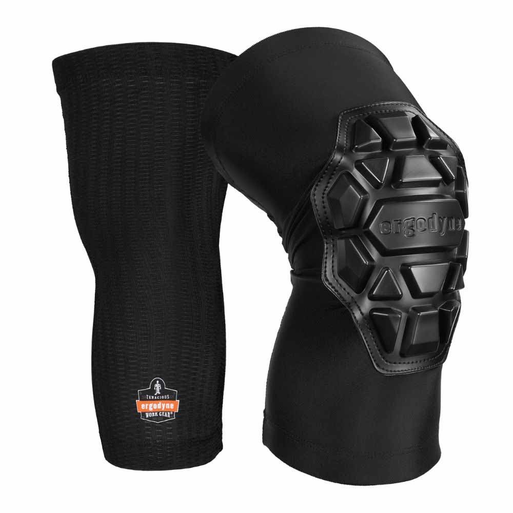 Ergodyne 18550 ProFlex 550 S/M Black 3-Layer Padded Knee Sleeves Pair
