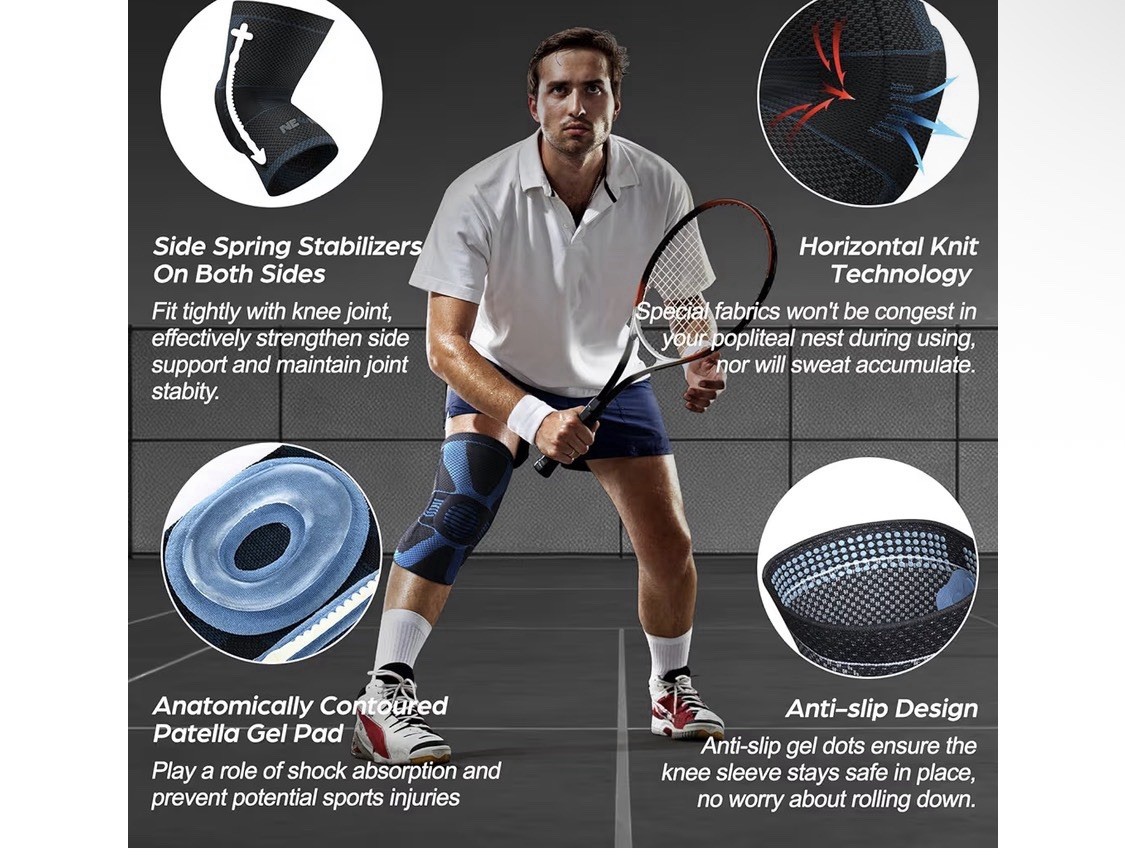 Medical Knee Compression Sleeve Brace, New Damaged Box