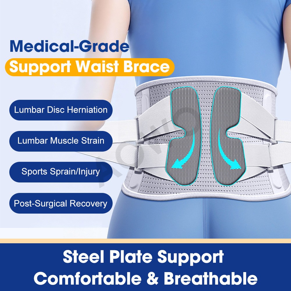Medical-Grade Lumbar Support Belt for Back Pain Relief with Steel Plates、M-XXL