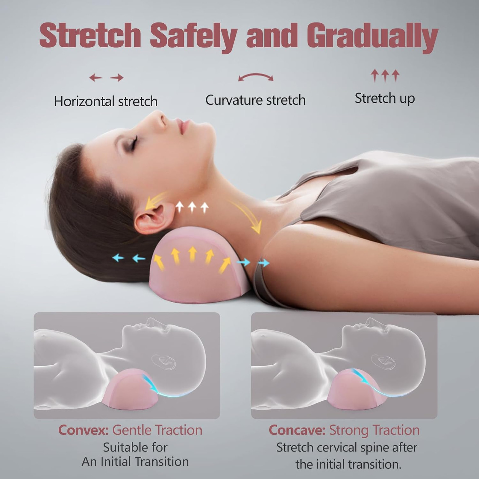 Small Neck Stretcher Pillow for Pain Relief, Cervical Traction Device, Memory