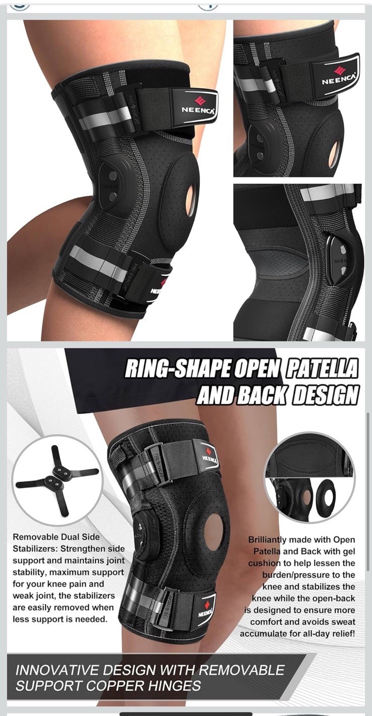 Neenca Sports Series Hinged Adjustable Knee Brace Size Large HX-035/042