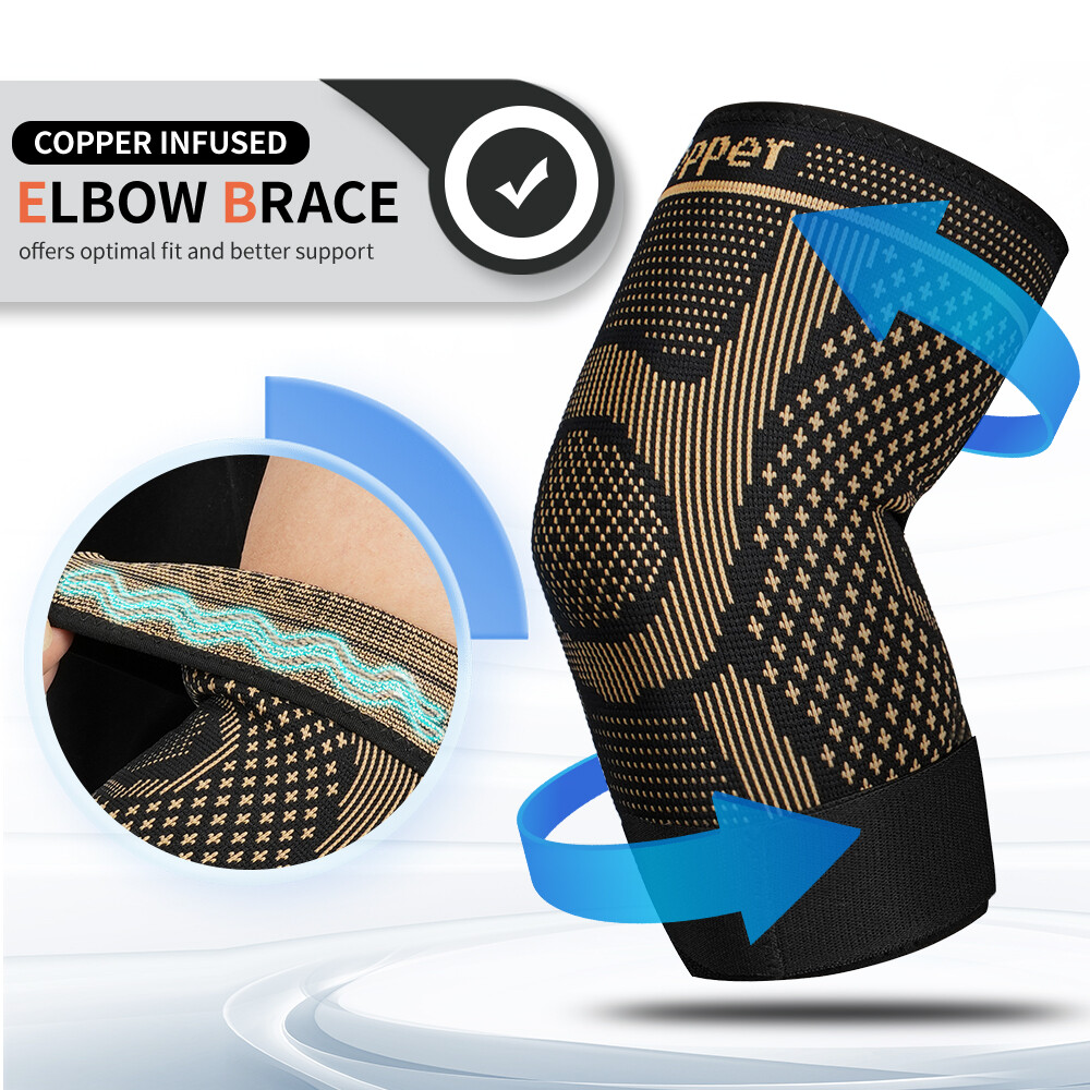 CFR Tennis Elbow Brace Support Arthritis Tendonitis Golfer Arm Joint Pain Copper