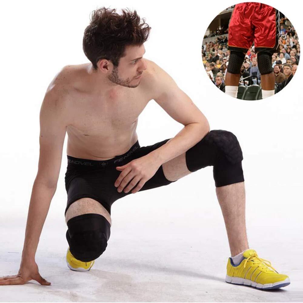 Pair Knee Compression Pads Honeycomb Padding Basketball Volleyball Non-Slip