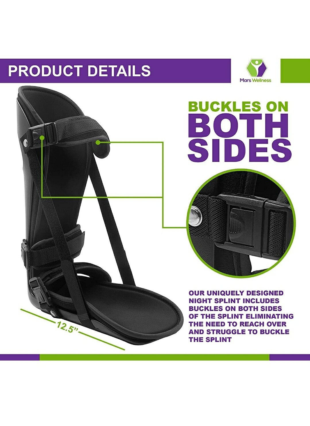 Posterior Night Splint for Plantar Fasciitis, Achilles Tendinitis, Heel Pain – S
