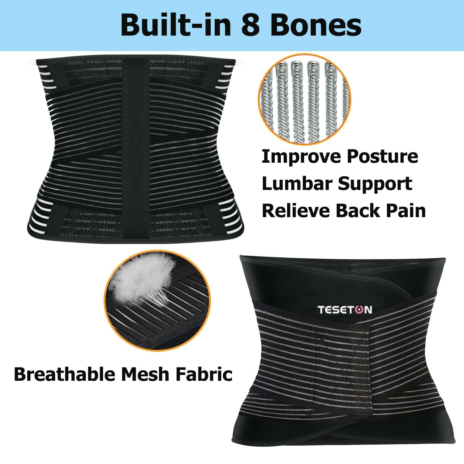 Back Brace for Men and Women, Support Belt Relief Lower Back Pain Herniated D…