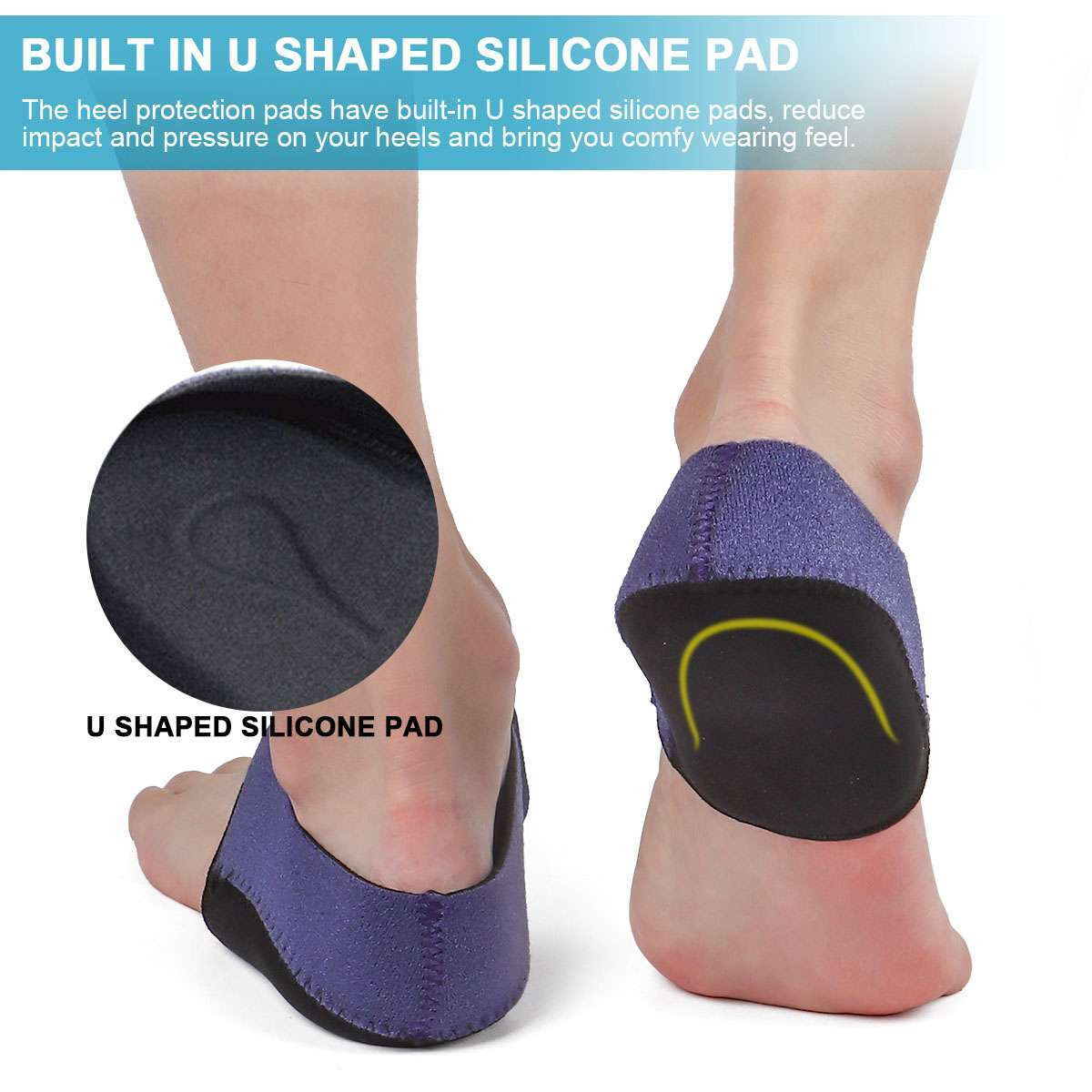 2/4Pcs Heel Protectors Pads Plantar Fasciitis Arch Wrap Support Foot Pain Relief