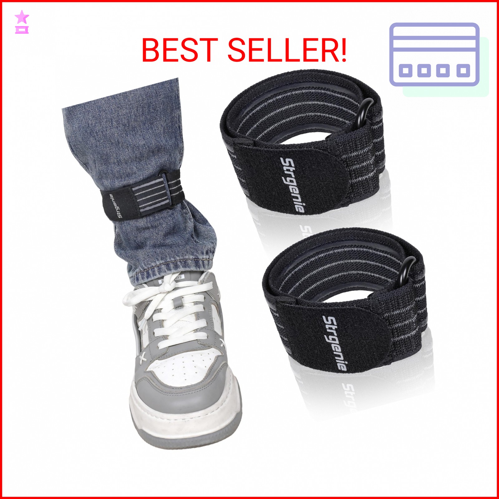 Strgenie Elastic Boot Straps with Anti-Slip Strips, Cowboy Boot Straps for Ankle