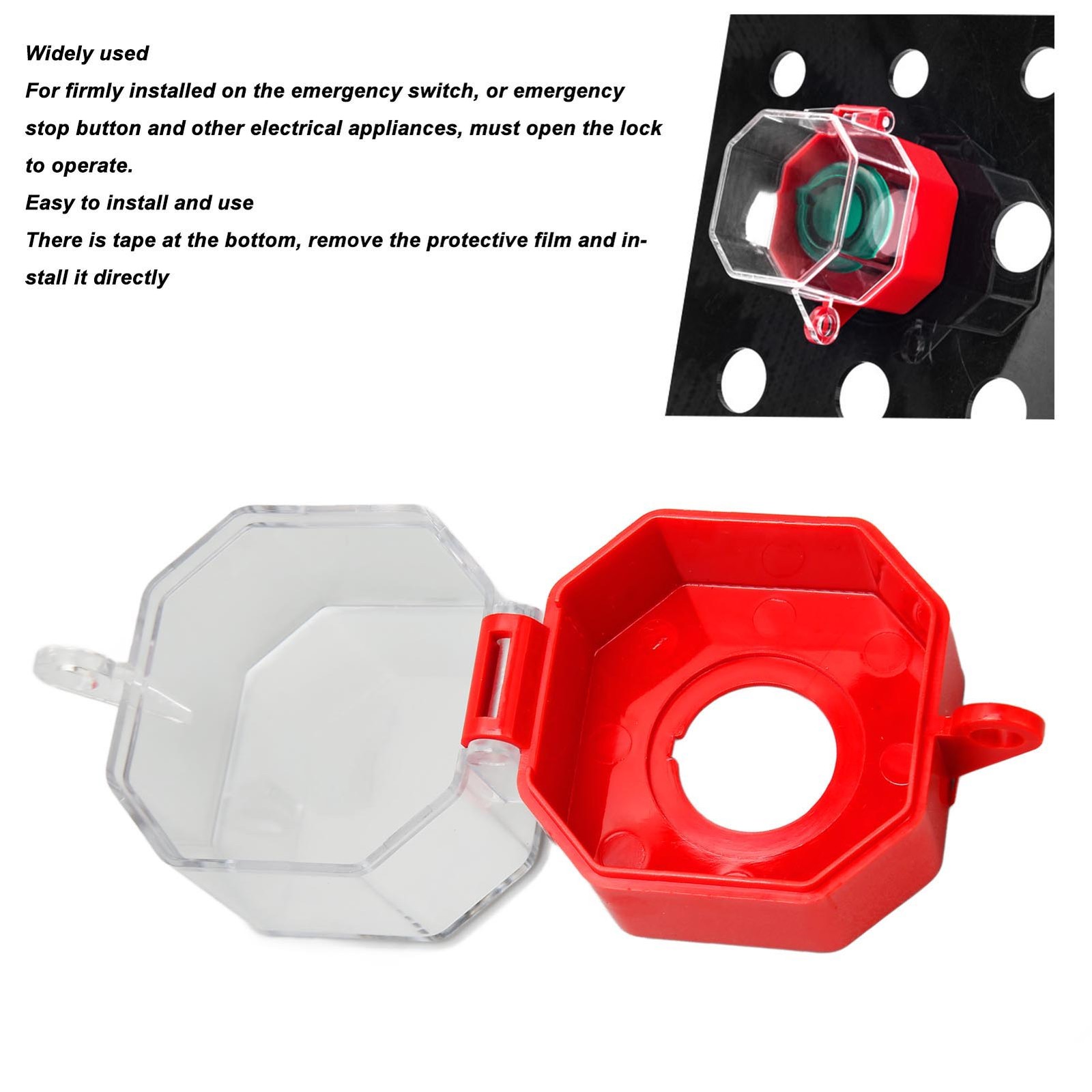 Emergency Stop Button Protective Cover Transparent Push Button Switch Lockout