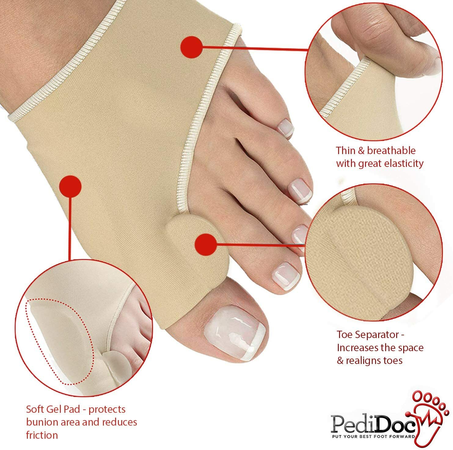 Bunion Corrector Gel Pad Relief Sleeves Top Quality with Durable Gel Toe Spacer