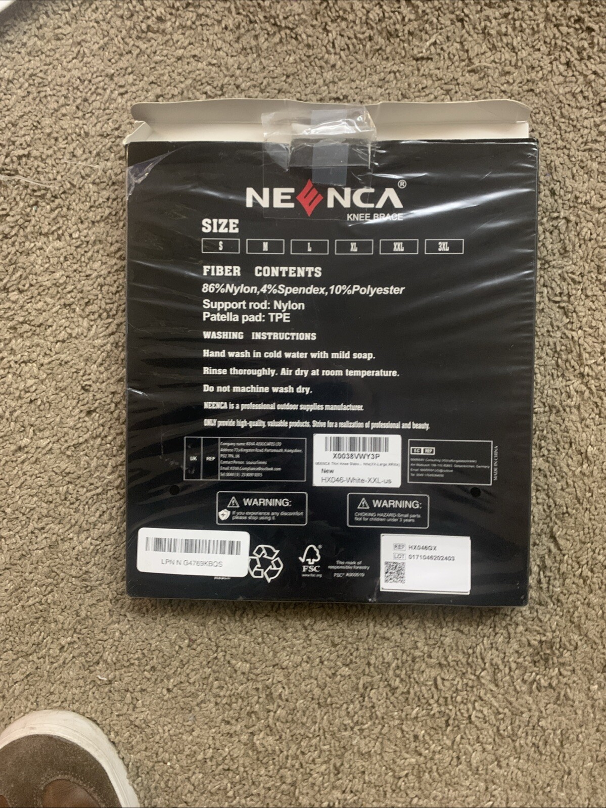 Neenca Knee Brace Sports Protection Series White XXL
