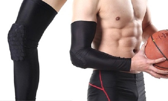 Compression Sleeve for Knee/Leg HTE Hexi Pad Impact Protection 2-Pack (Blk, XL)