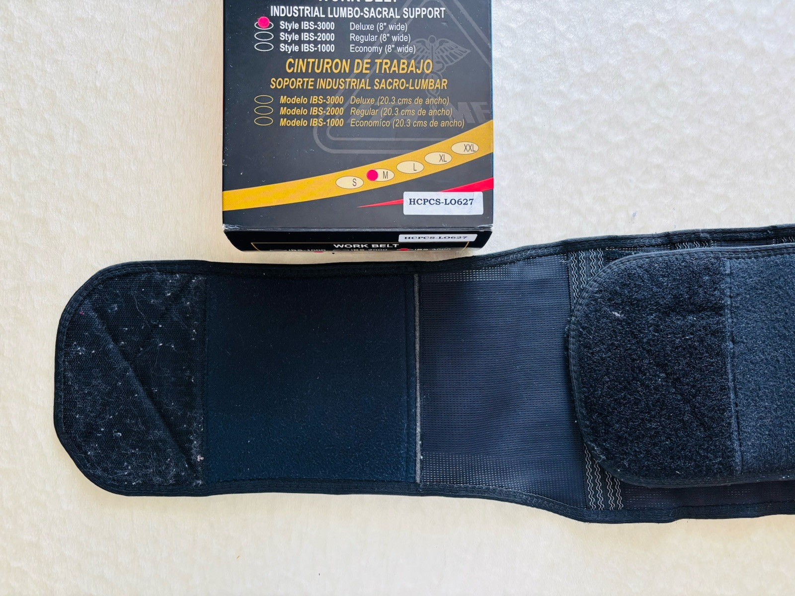 MAXAR Work Lumbar Support Belt Black M Adjustable Elastic IBS-2000