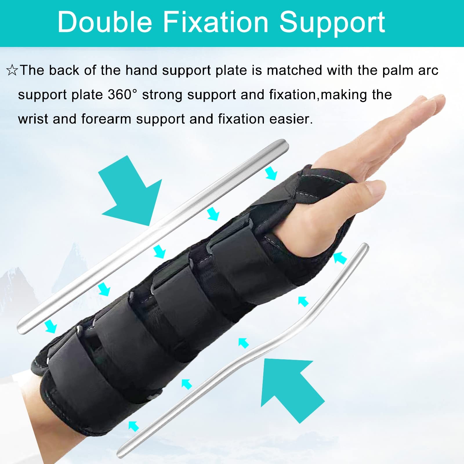 TANDCF Unisex Forearm and Wrist Support Splint Brace Large/X-Large, Left Hand