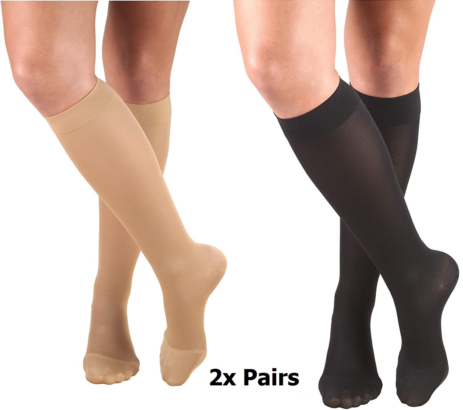 Truform 0373 Women’s Compression Stockings Knee High opaque 15-20 mmHg 2x Pairs