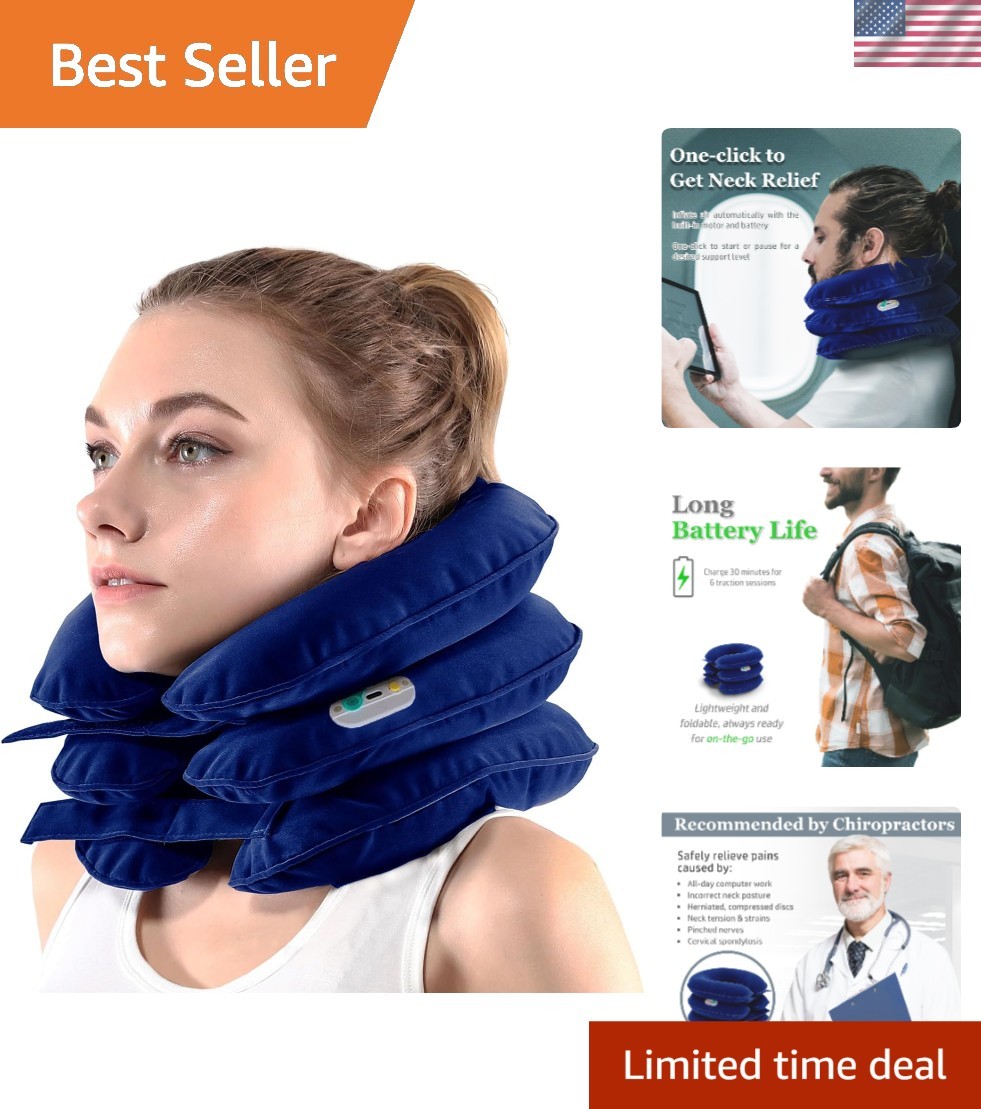 Electric Pump Cervical Neck Traction Device for Neck Pain Relief, One-Click-t…