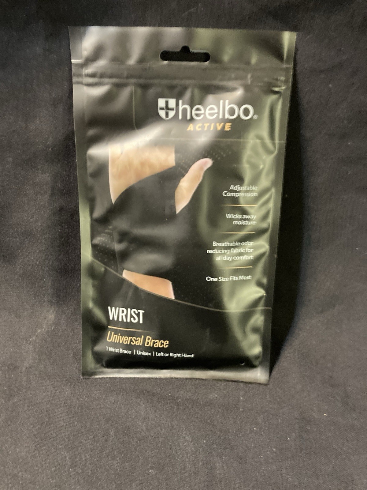 NEW Heelbo Active Unisex, 1 Size Fits ALL, Black Wrist Brace New