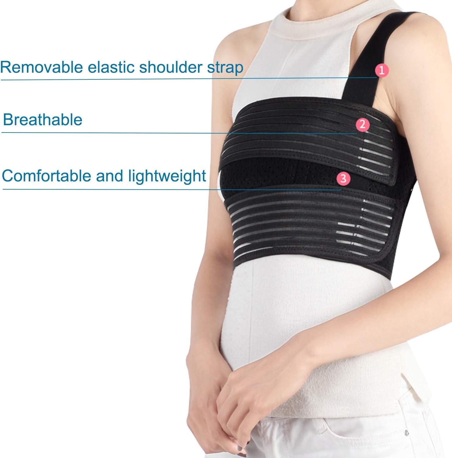 Broken Rib Brace, Rib Belt for Men and Women, Rib Cage Protector Wrap Rib Bel