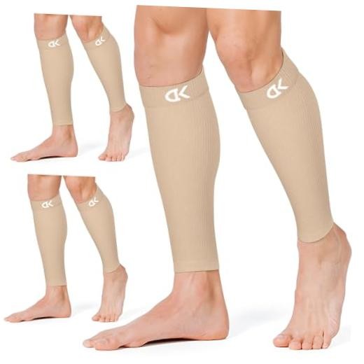 Calf Compression Sleeve for Women & Men Large-X-Large 02 Beige/Beige/Beige
