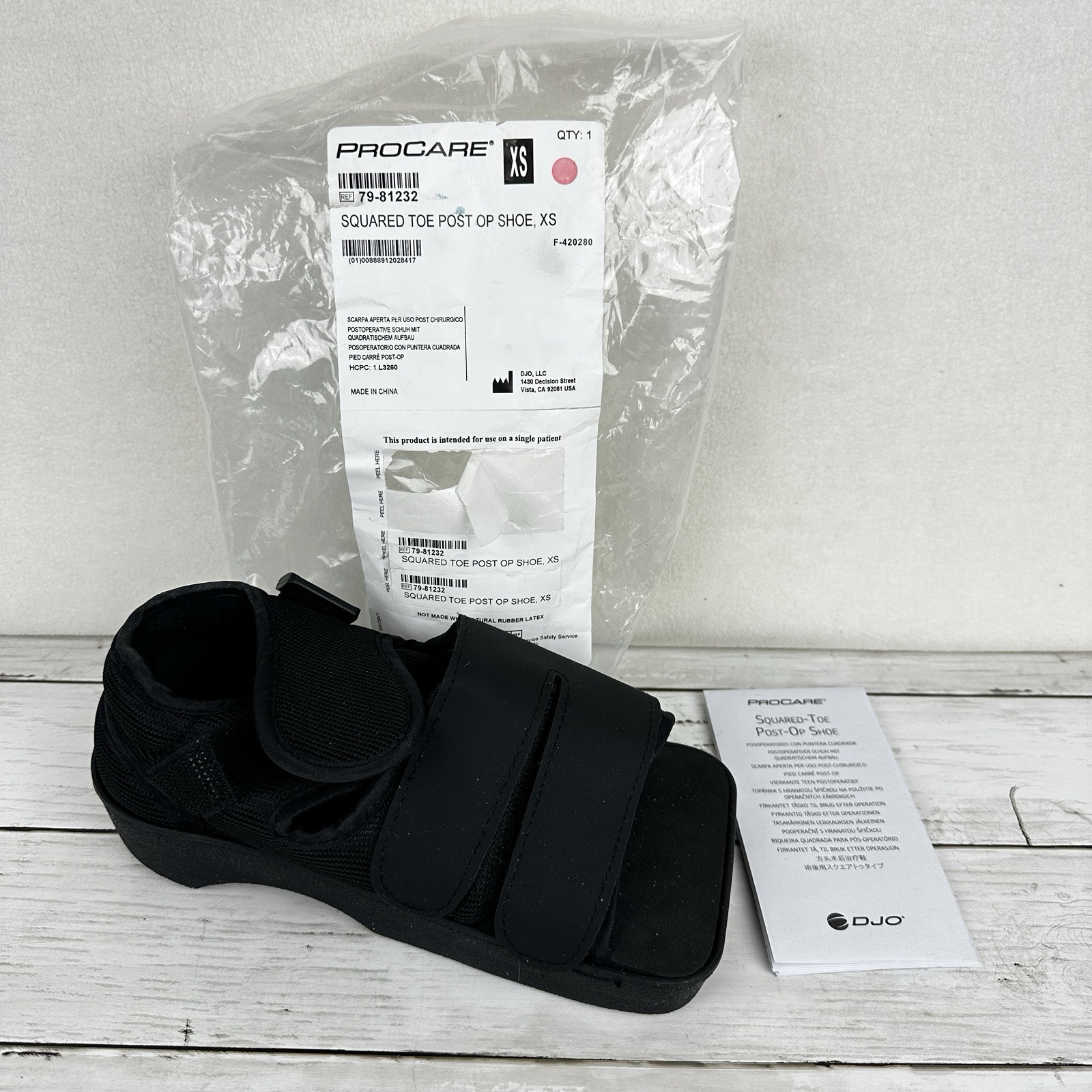 PROCARE Squared Toe Post Op Shoe For Broken Foot/Toe XS Unisex