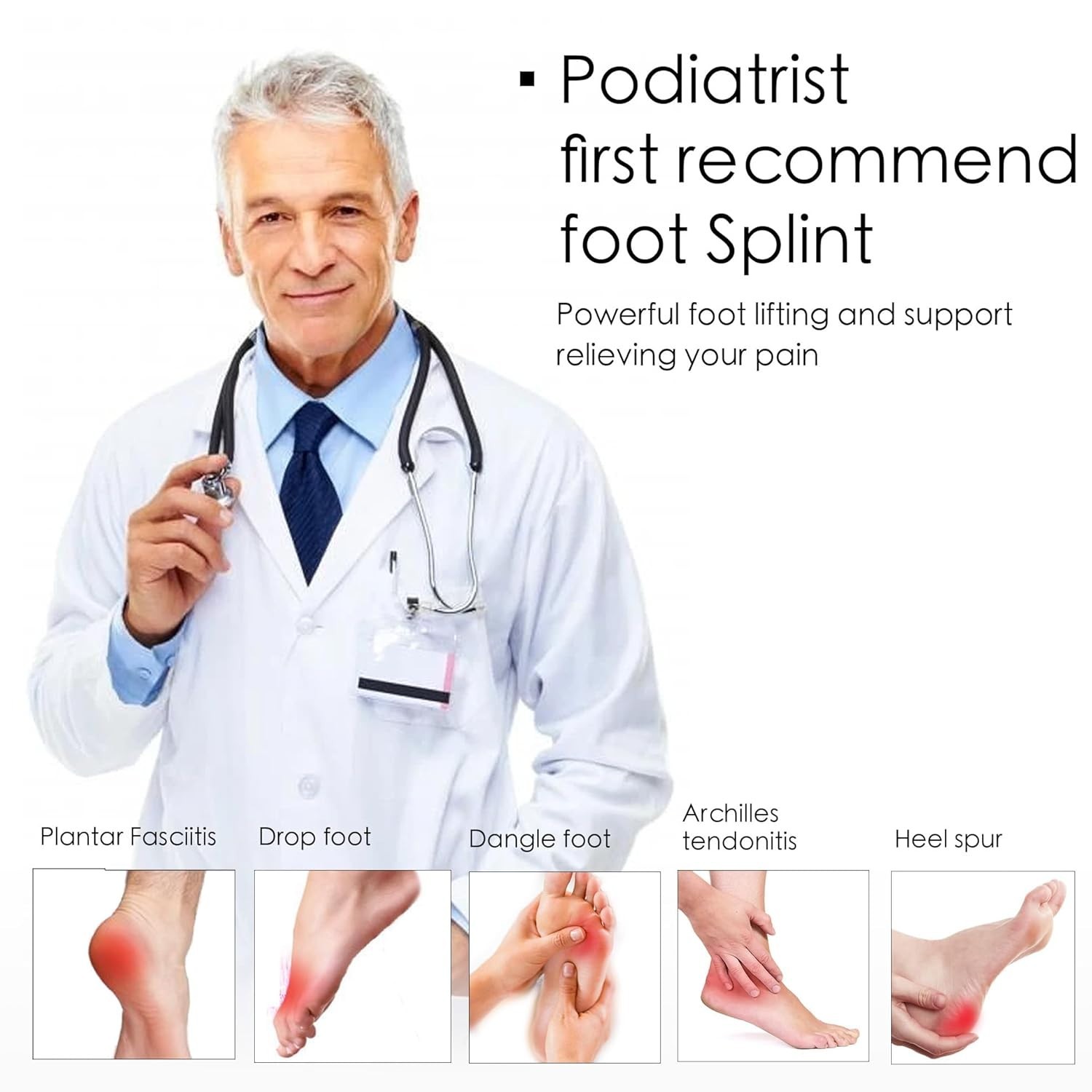 Plantar Fasciitis Night Splint with Fasciitis Socks Purple