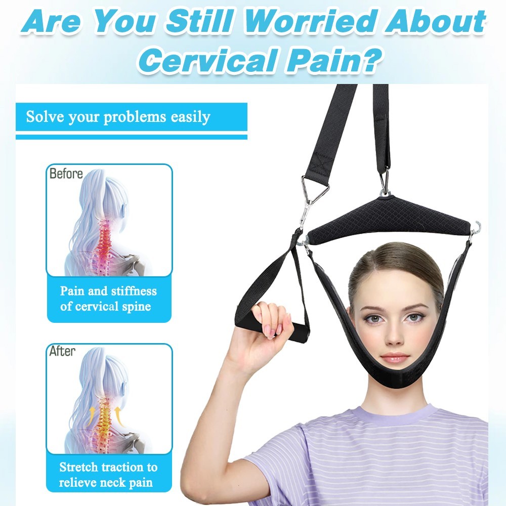 Cervical Neck Traction Device Over Door Stretcher Brace for Neck Pain Relief
