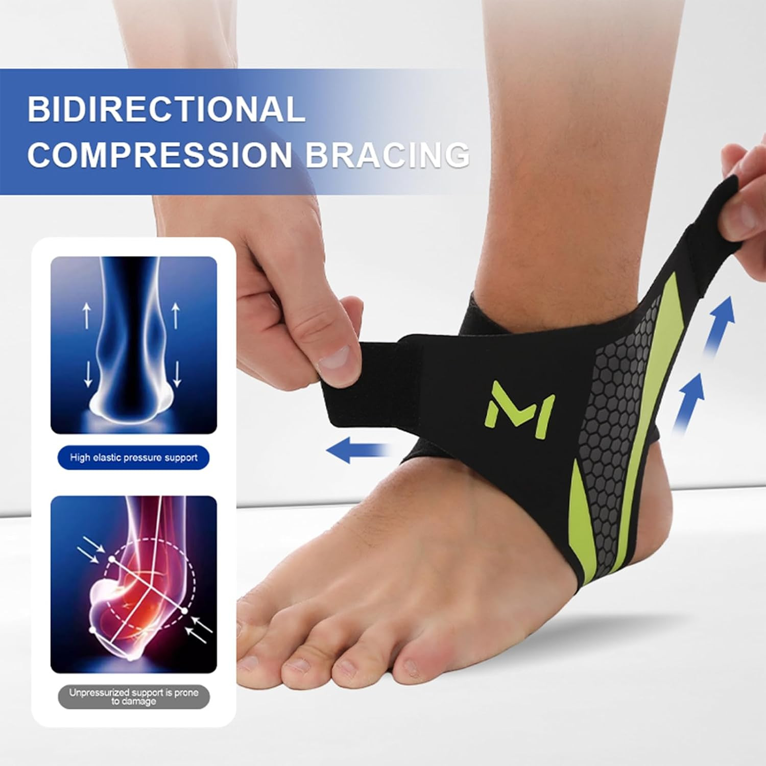 2 Pack Ankle Brace Compression Support for Men & Women – Adjustable Lace-Up Ankl