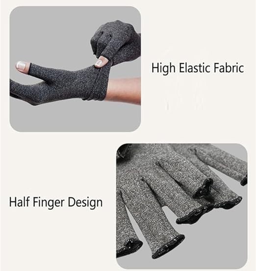 Premium Bamboo Gloves – Compres Arthritis for Men and Women Large, Gray