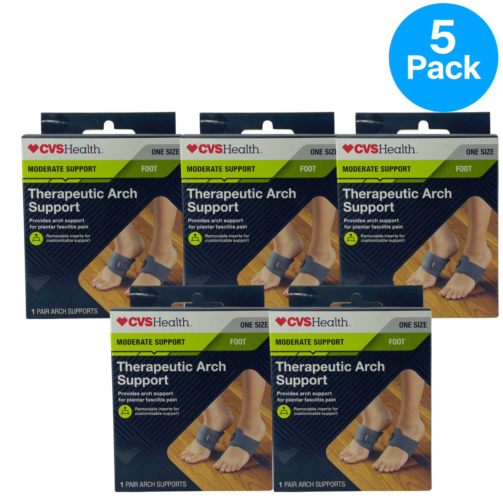 CVS Health Therapeutic Arch Support Plantar Fasciitis Removable Inserts One Size