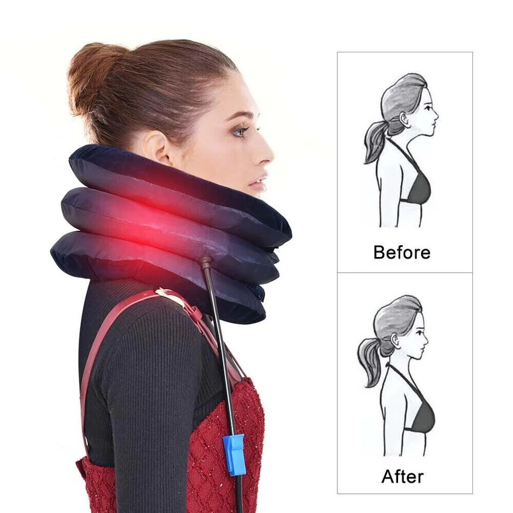 Inflatable Cervical Neck Traction Device 3 Chamber Triple Leak Proof Pain Relief
