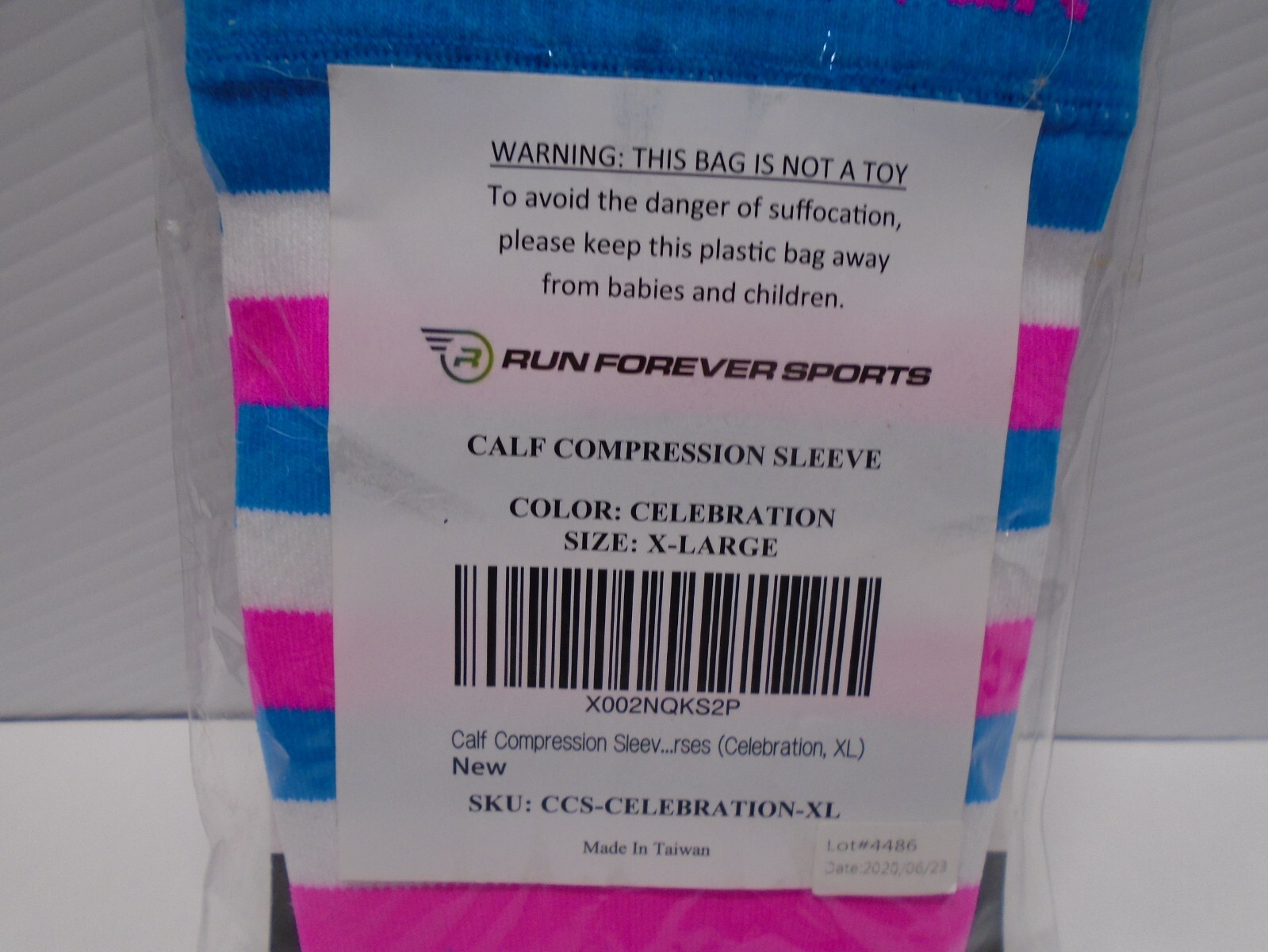 CALF COMPRESSION SLEEVE RUN FOREVER SPORTS LEG COMPRESSION SOCKS BLUE PINK XL