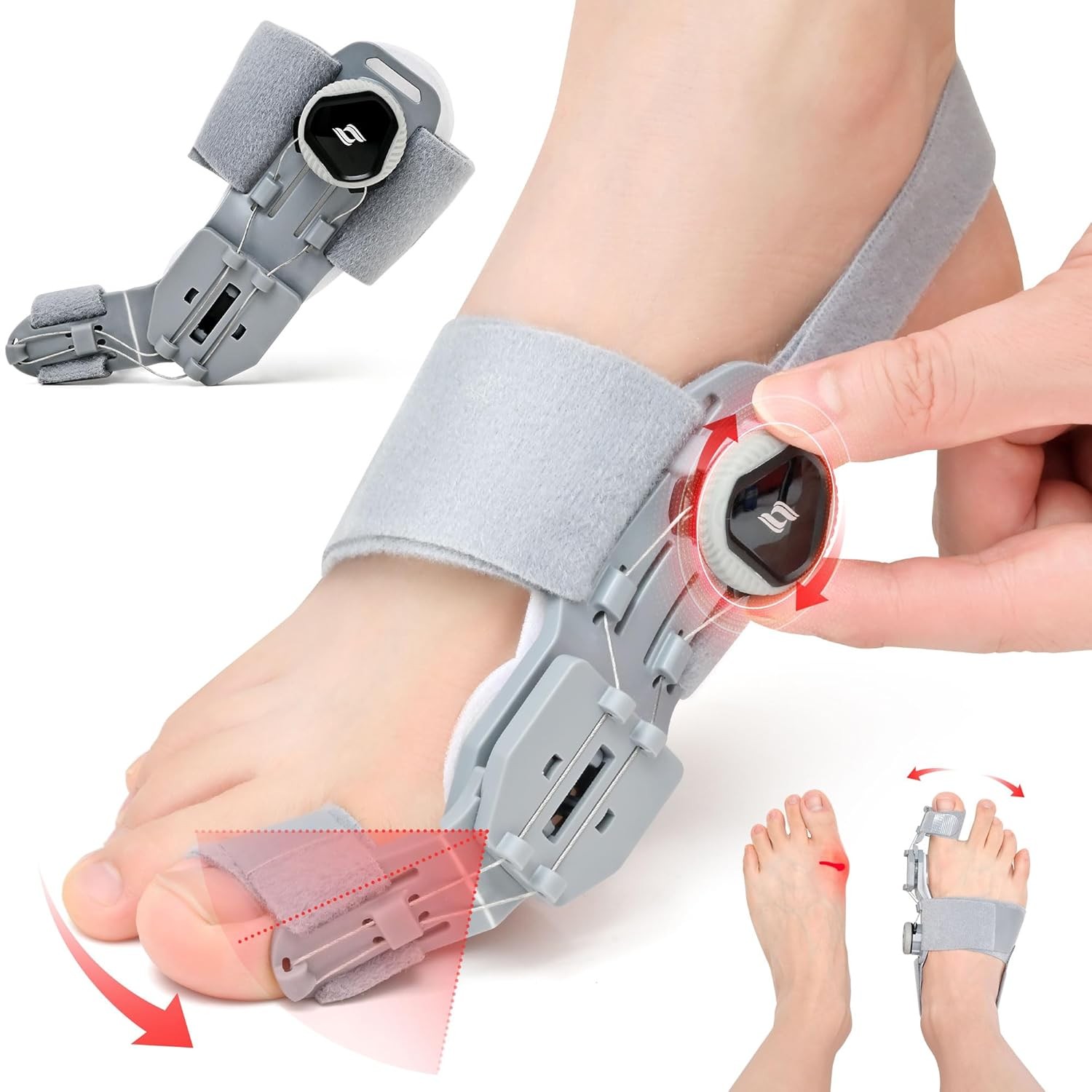 Bunion Corrector for Women & Men,Adjustable Universal Size Universal, Grey
